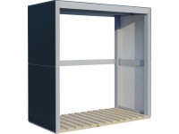 Bertilo Regál na krbové dřevo HPL Fire 2, antracitová/bílá, 75 x 150,5 cm