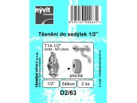 Sada těsnění sedla vršku ploché 1/2 silikon, 2 ks