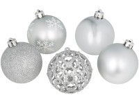 OBI Sada vánočních ozdob - koule plast průměr 6 cm stříbrná, 25 ks