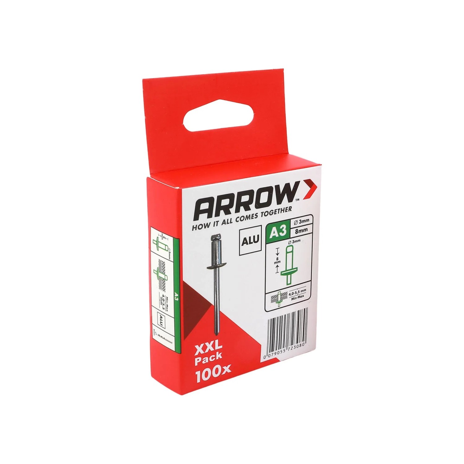Arrow Trhací nýt RA hliník, pr. 3 x 8 mm, 100 ks