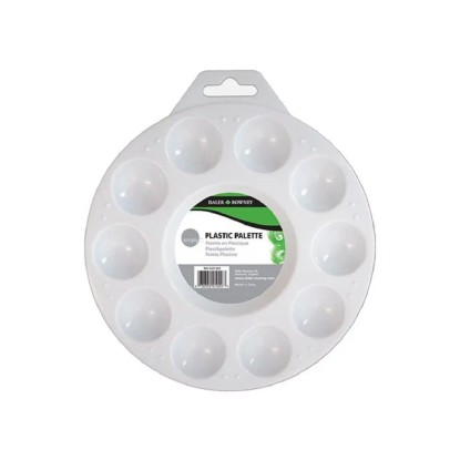 Daler Rowney Plastová paleta kulatá pro 10 barev, plast, bílá