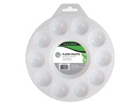 Daler Rowney Plastová paleta kulatá pro 10 barev, plast, bílá