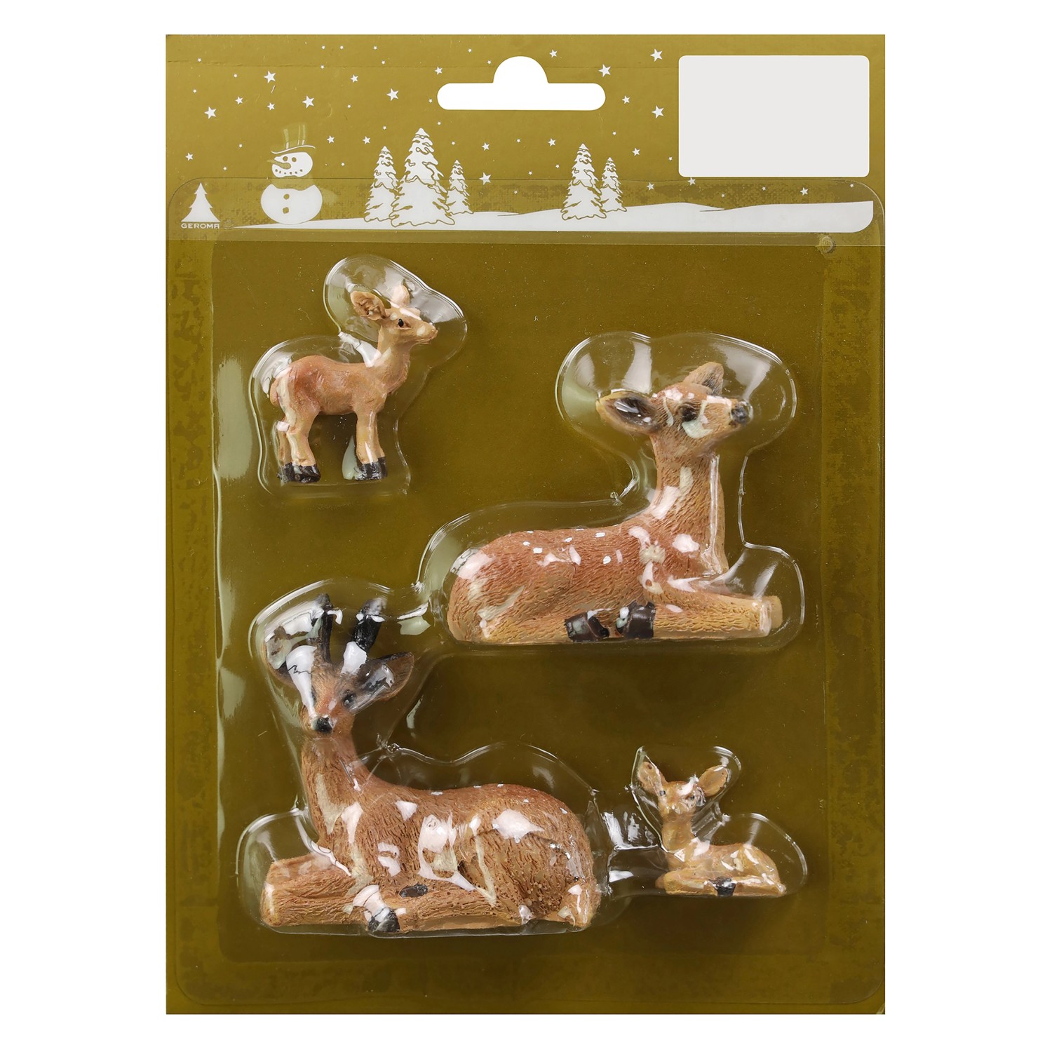 GEROMA Vánoční dekorace jeleni plast 2-6 cm, 4 ks