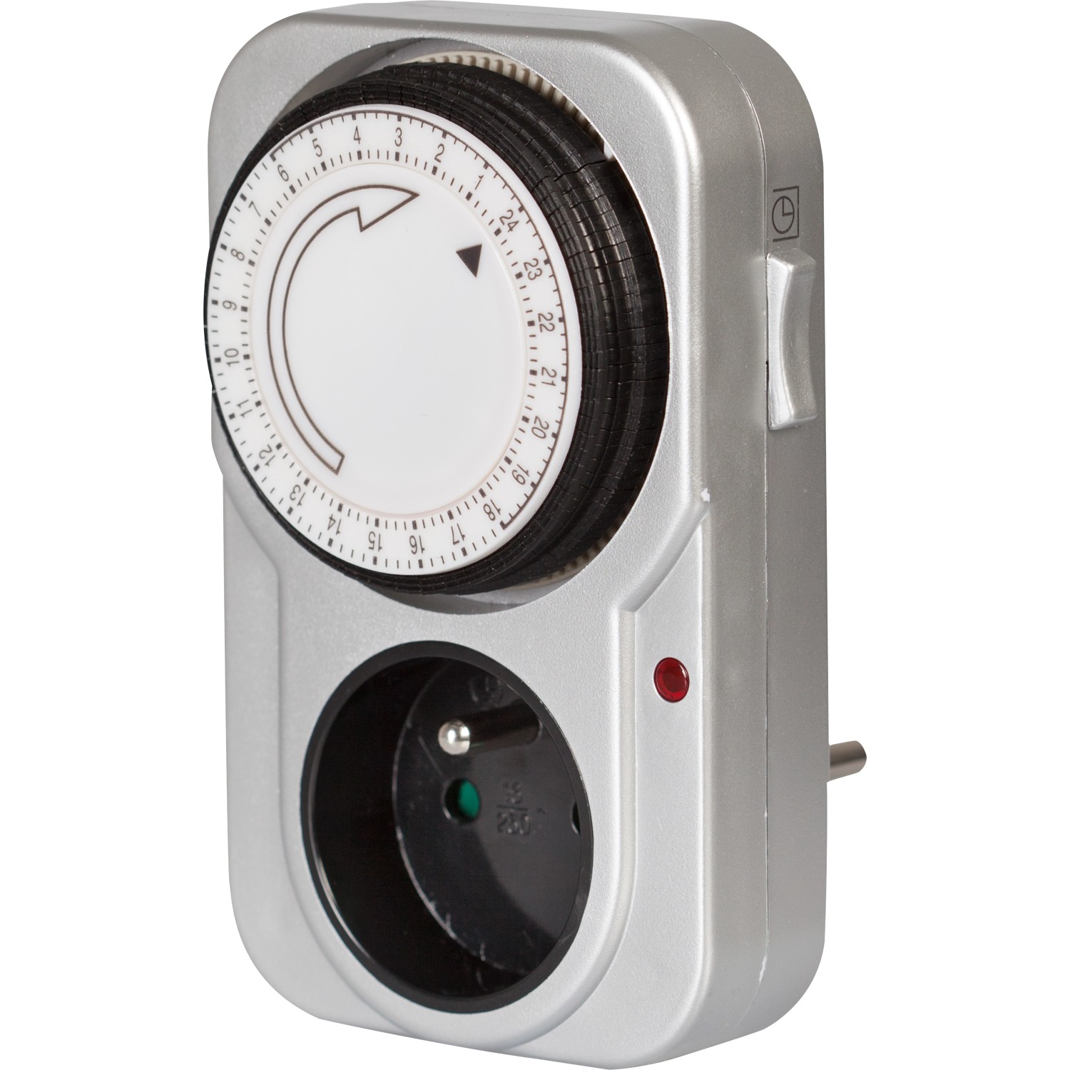 Spínací hodiny mechanické stříbrné