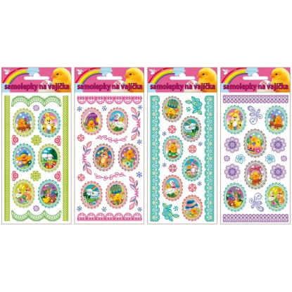 Anděl Přerov Gelové samolepky na vajíčka, oválky, různé druhy, 19 x 9 cm