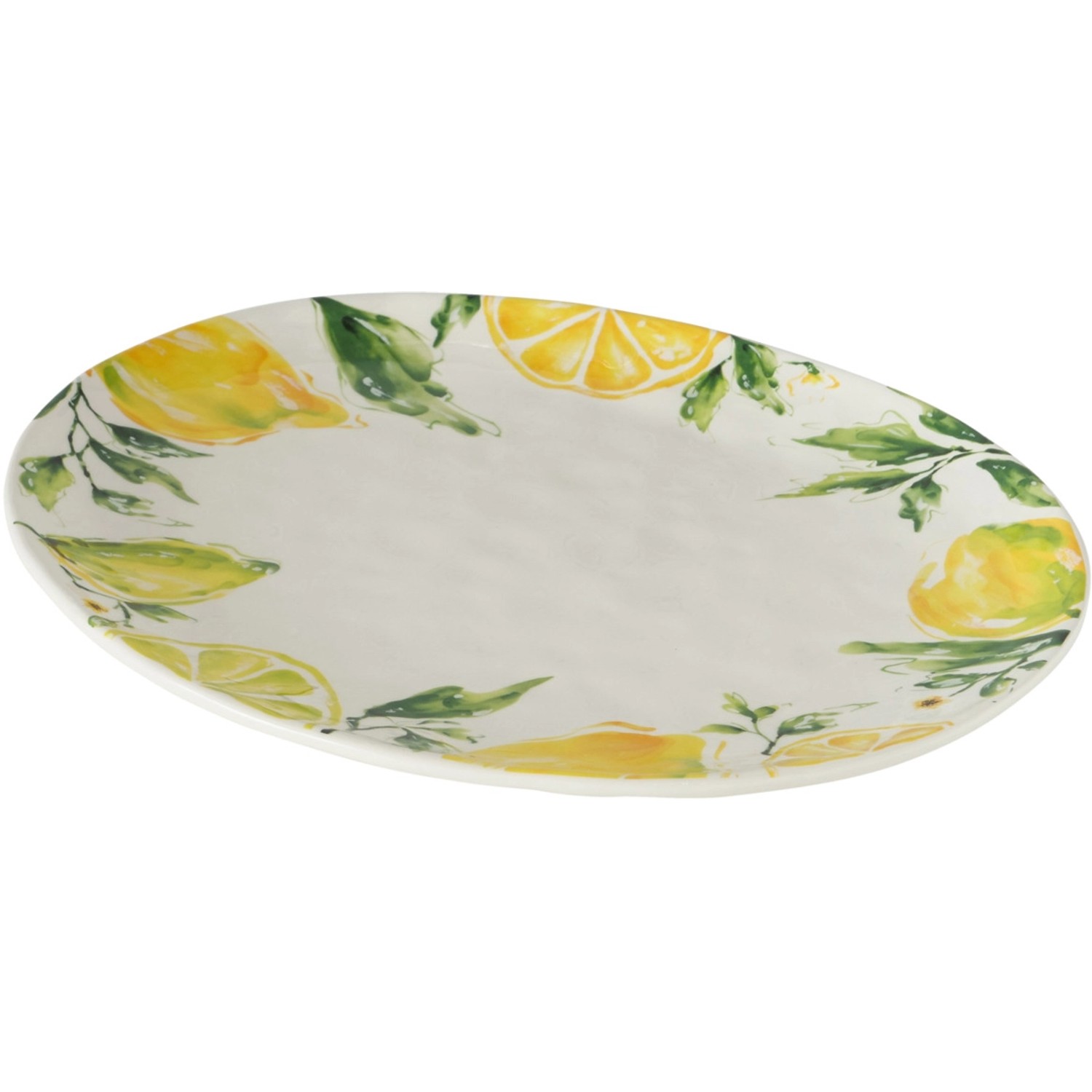 Boltze Keramický talíř LEMONY, 39 x 31 cm žlutý