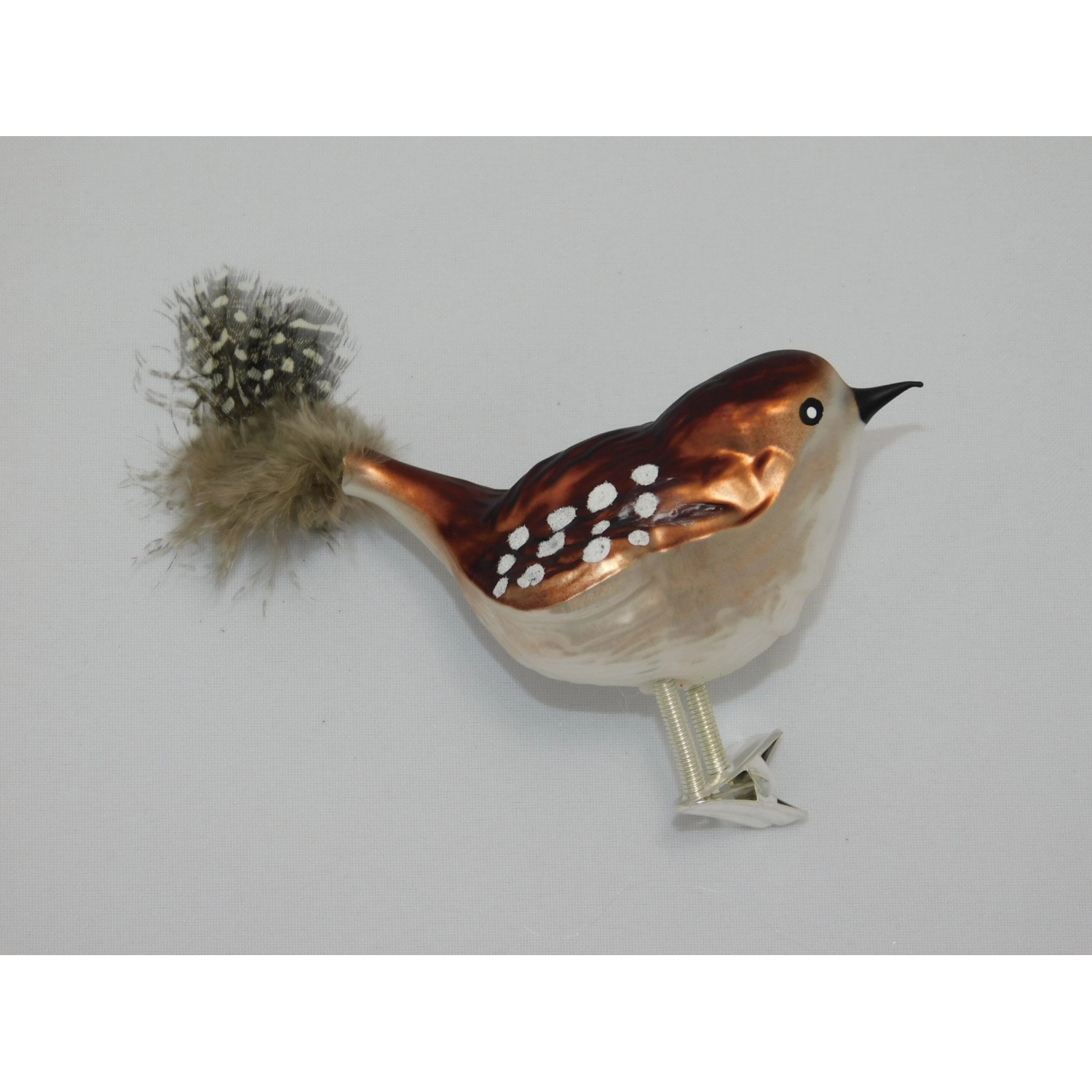 Ornex Skleněná vánoční ozdoba ptáček červenka 5 x 5 x 10 cm