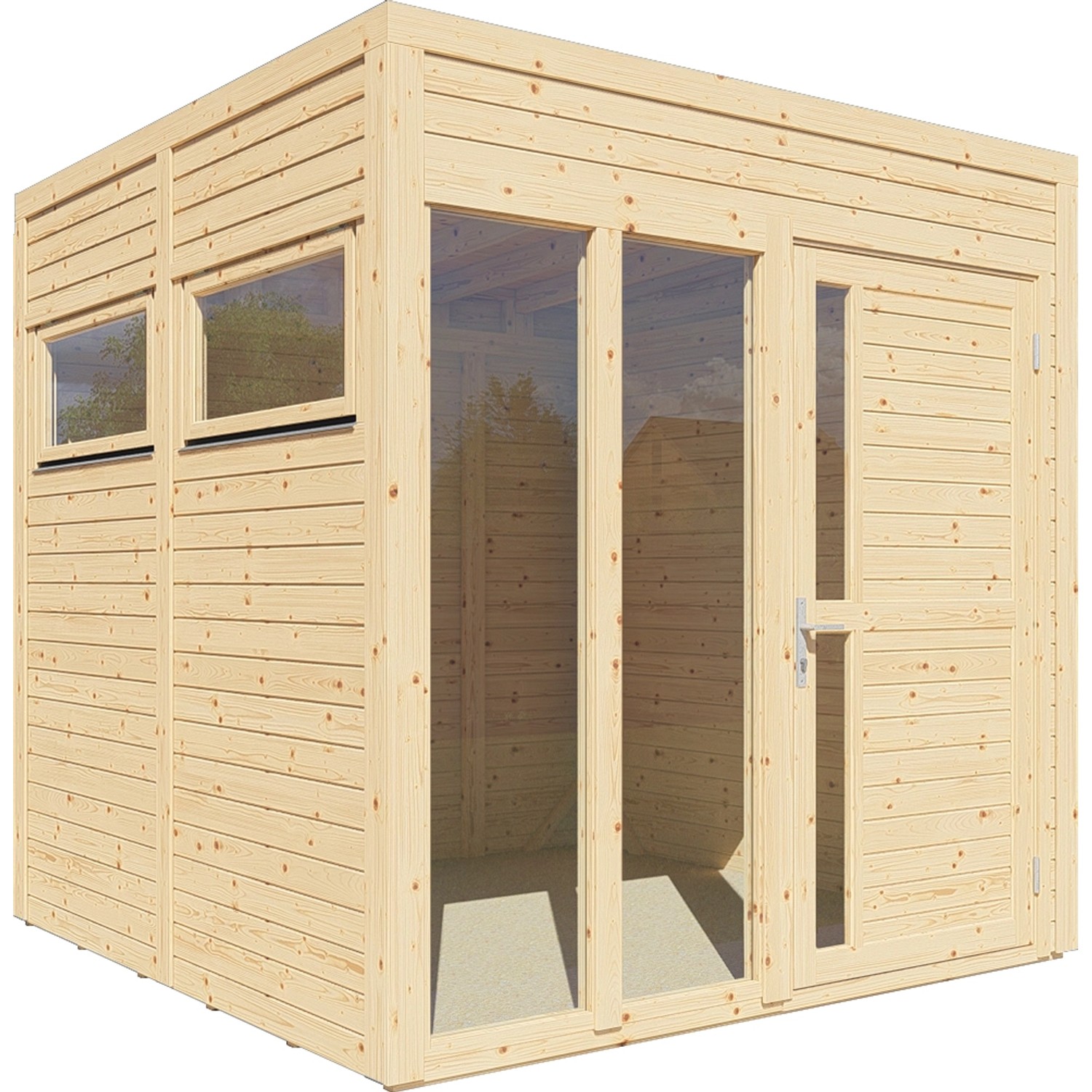 Bertilo Dřevěný domek na nářadí Cubus 2 Office, přírodní, 226 x 234 cm