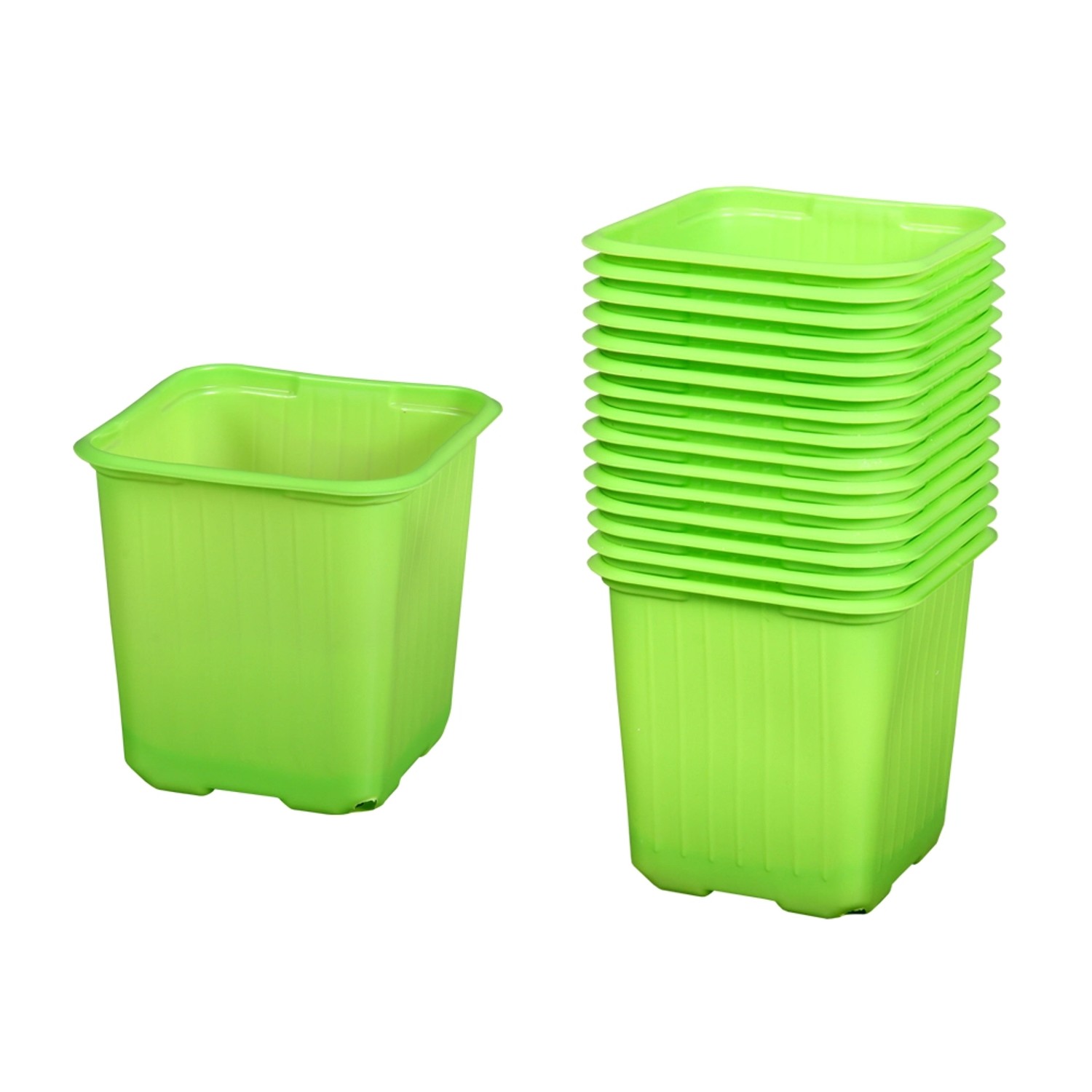 Květináč výsadbový zelený, 15 ks, 8 x 8 cm