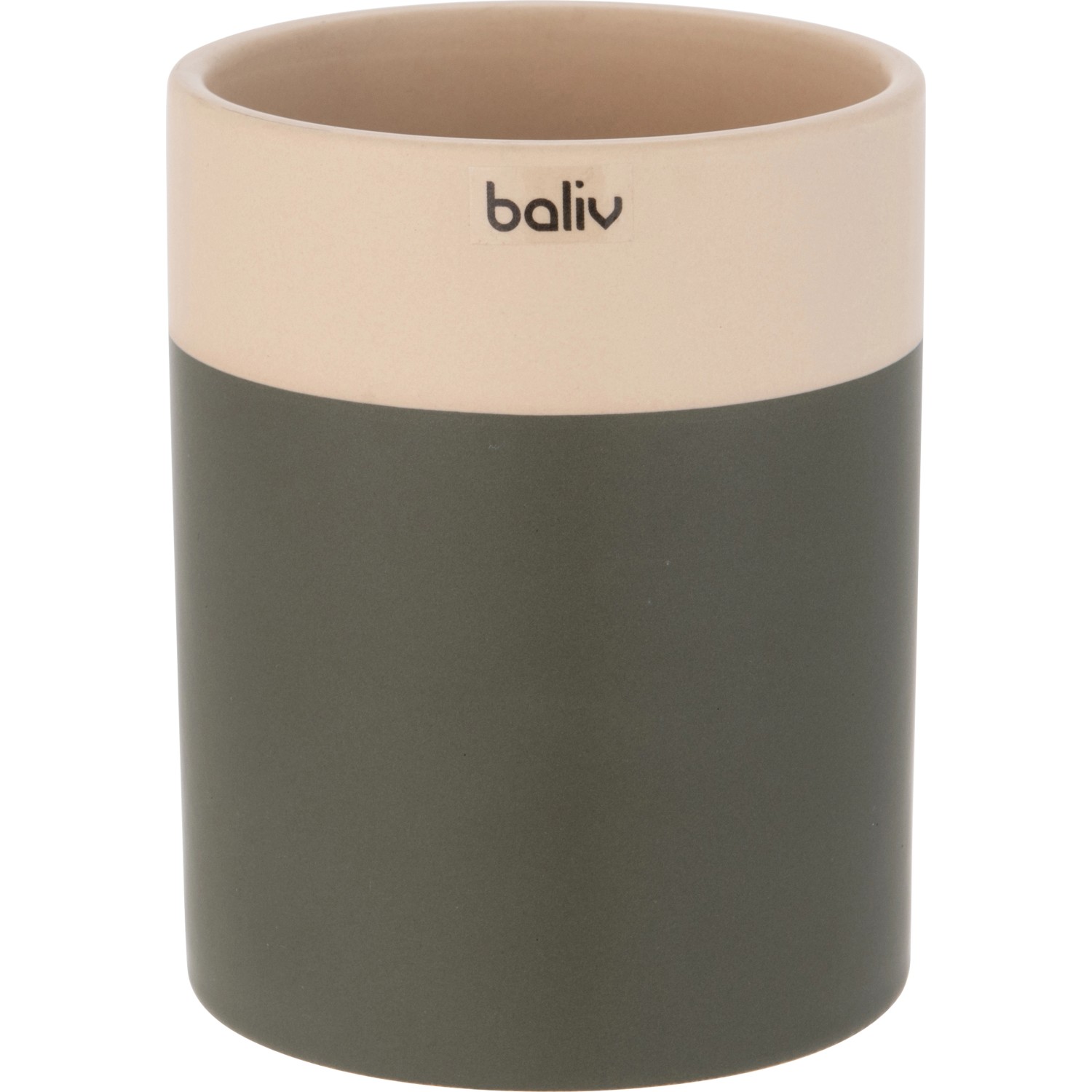 baliv Moss Green trend Kelímek na zubní kartáčky, zelený keramický, 125 x 100 mm