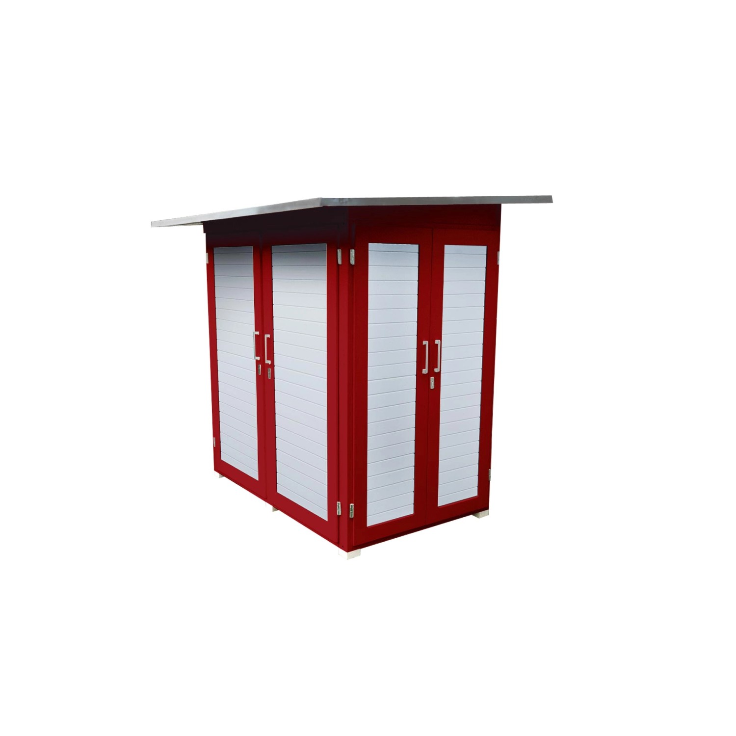 Weka Zahradní skříň Garten Q Kompakt, švédská červená, 217 x 224 x 155 cm