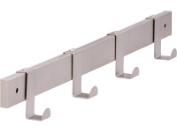 Háčková lišta kovová matná poniklovaná vzdálenost otvorů 368 mm Háčková lišta kovová matná poniklovaná vzdálenost otvorů 368 mm