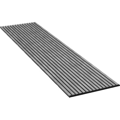 Šedý akustický panel (240 cm) pro obložení stěn s černou akustickou plstí pro lepší zvuk.