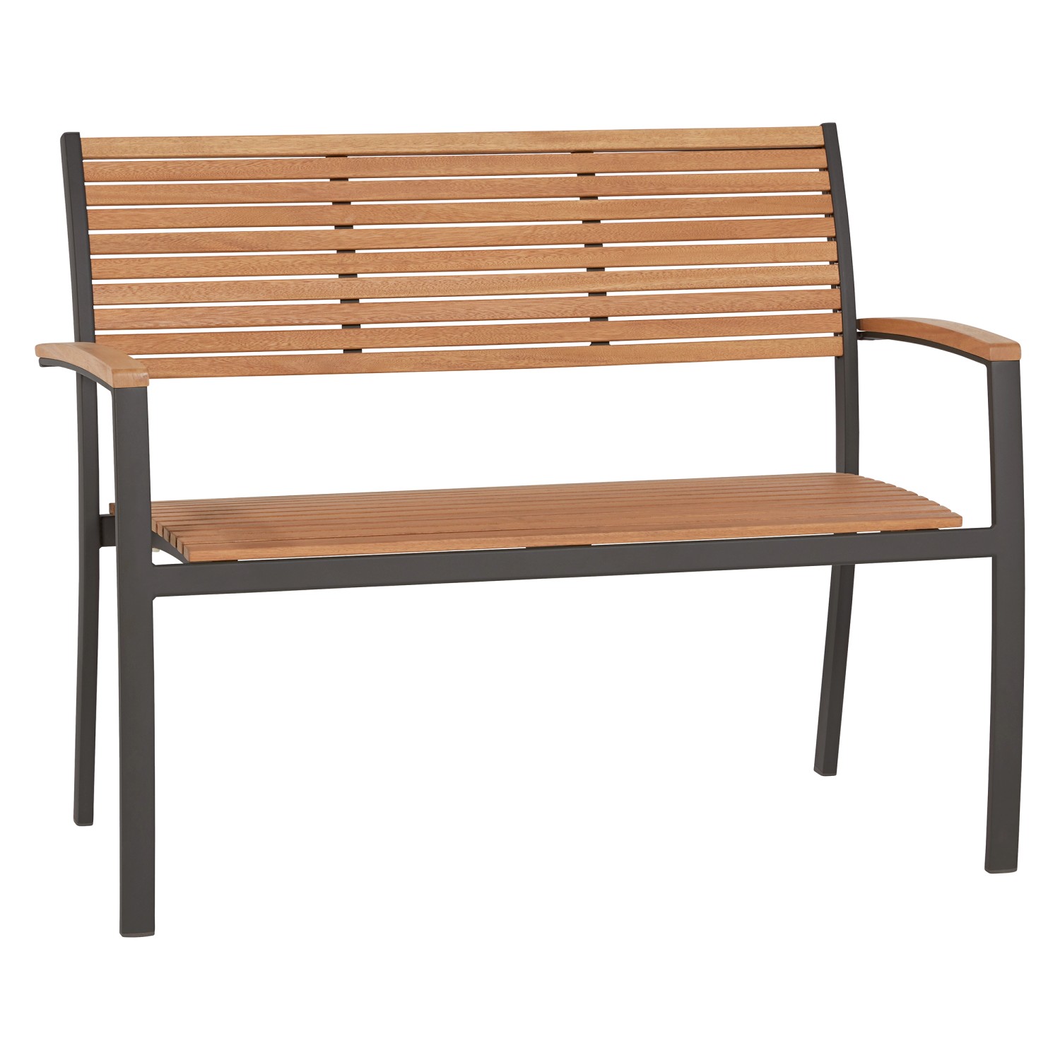 OBI Zahradní lavička Bonlee hliník/eukalyptové dřevo 84 x 60,3 x 114 cm