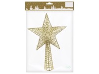 Hvězda na vánoční stromek plastová se třpytkami, zlatá Hvězda na vánoční stromek plastová se třpytkami, zlatá