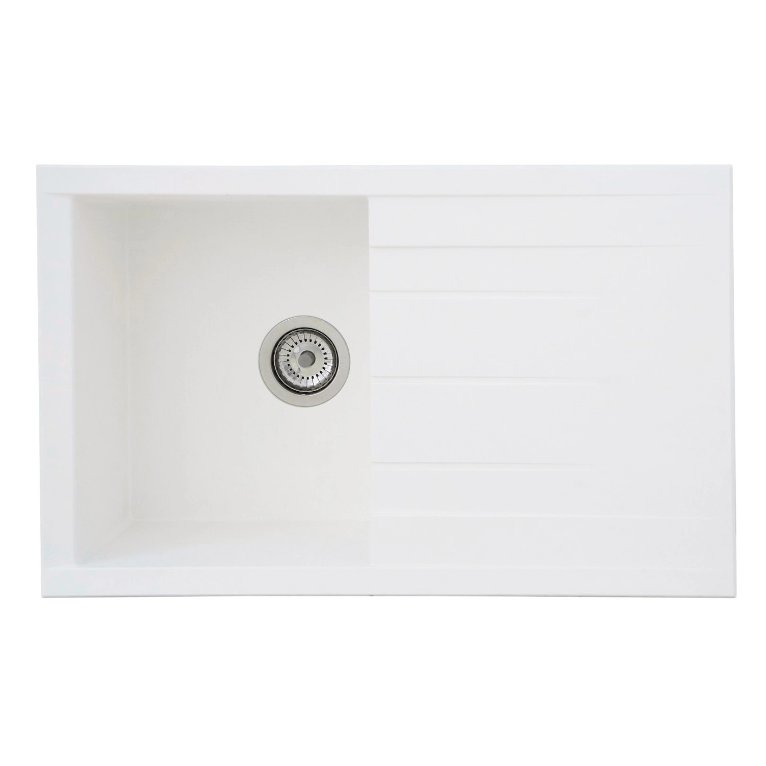Respekta Kuchyňský dřez Mineralite Houston bílý 80 x 50 cm