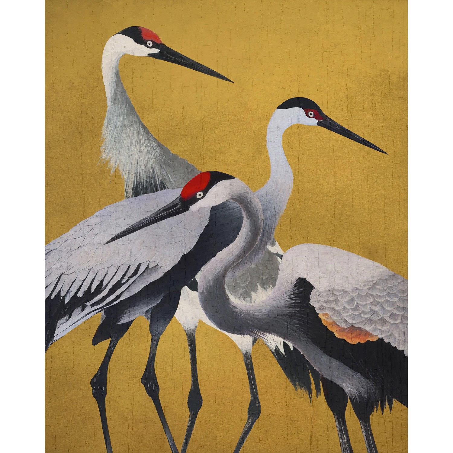 Komar Vliesová fototapeta Yellow Cranes 200 x 250 cm