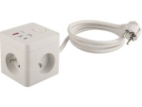 Rozbočovací zásuvka, 3 zásuvky, 2xUSB-C + 1xUSB-A, 1,4 m