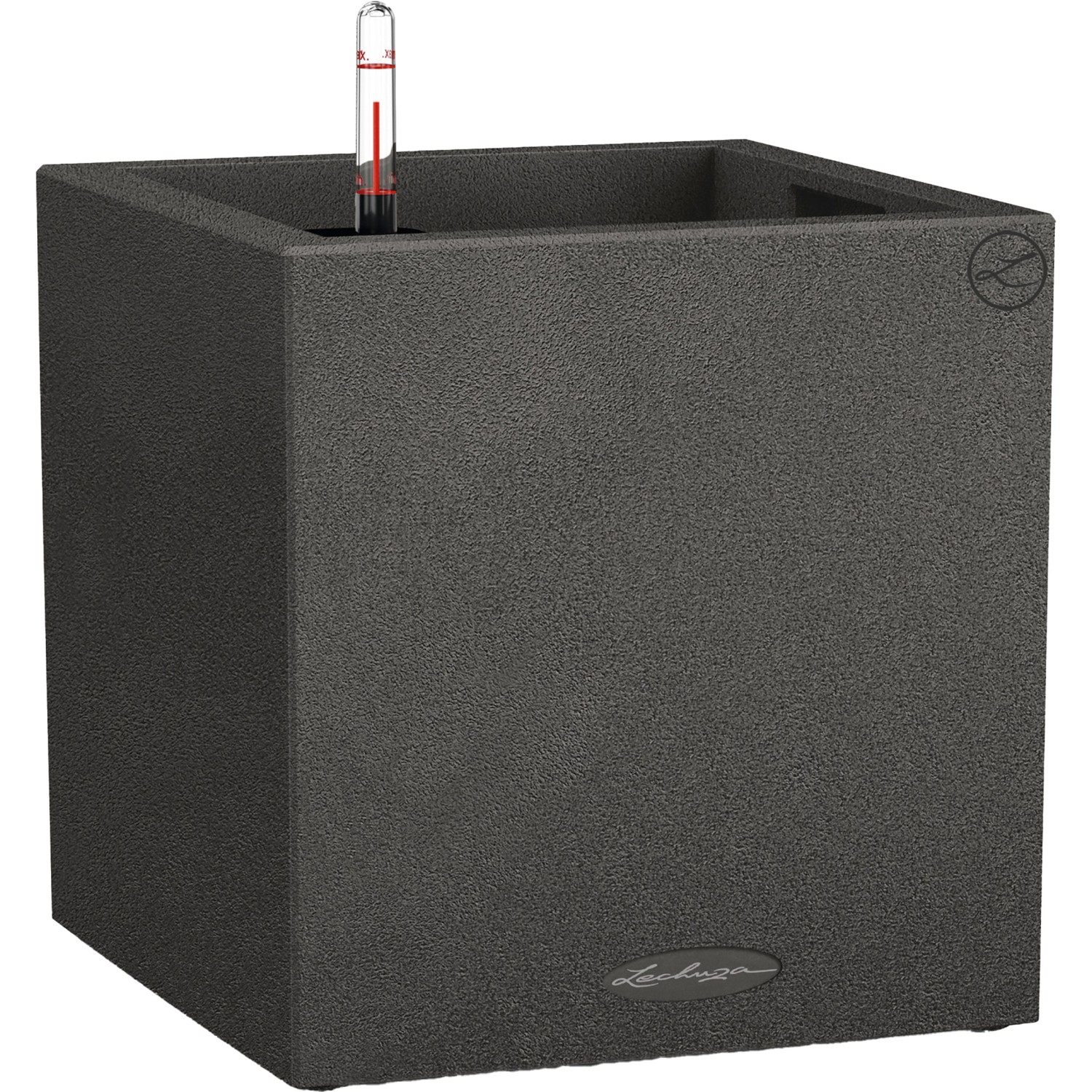 Lechuza Květináč Canto Stone Low 30 černý, 300 x 300 x 560 mm