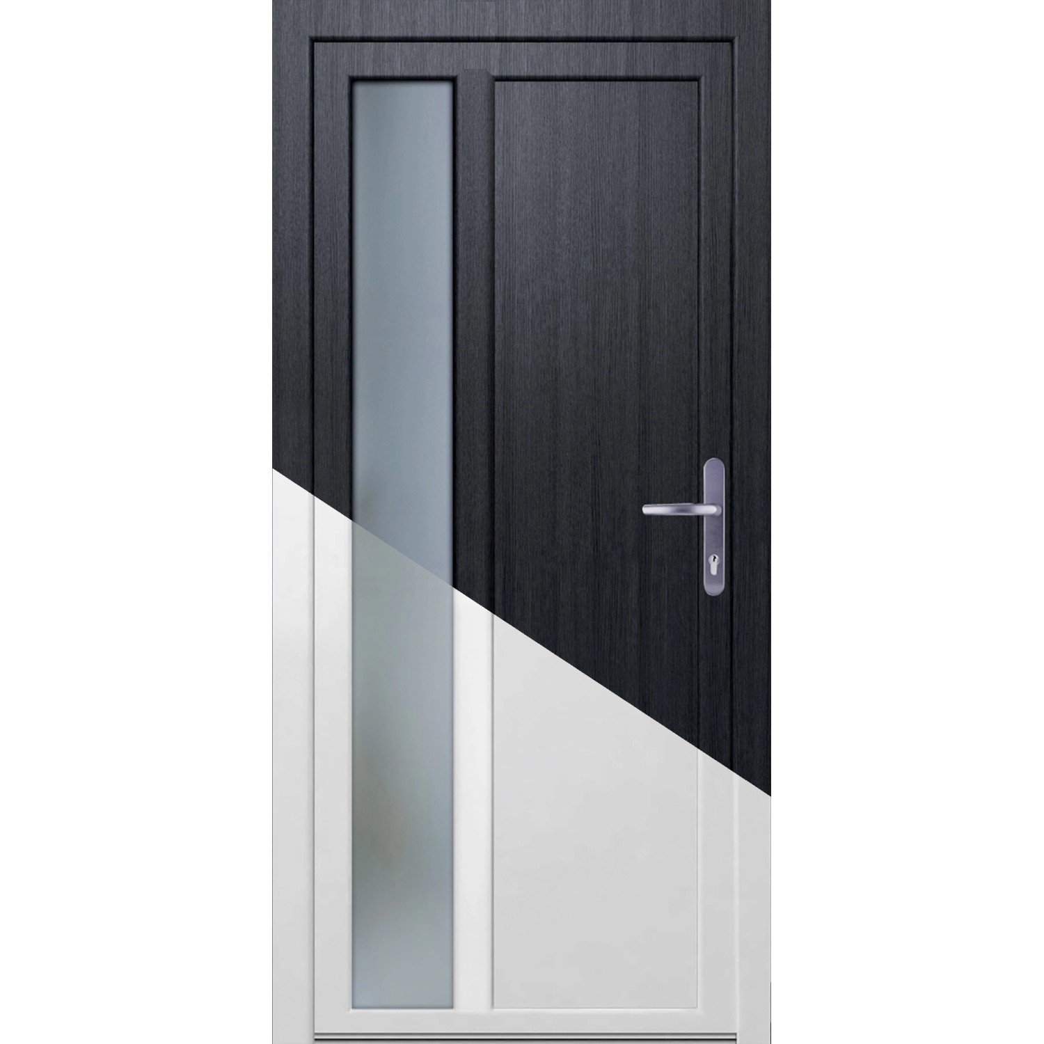 PANTO Plastové vedlejší vchodové dveře K 511 bílé/antracitové 98 x 198 cm, P