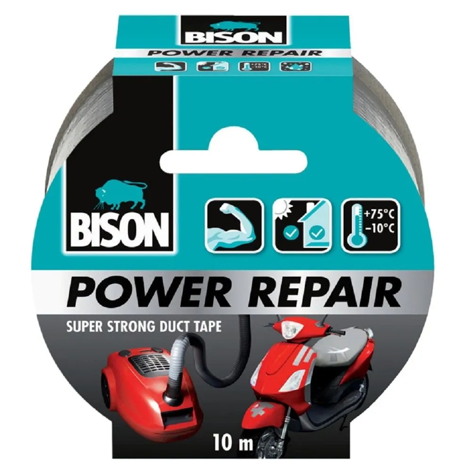 BISON univerzální lepicí páska Power Repair Grey Roll 10 m Multi Language