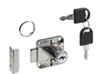 Hettich Nábytkový zámek s cylindrickou vložkou, 2 klíče, poniklovaný, 21 mm