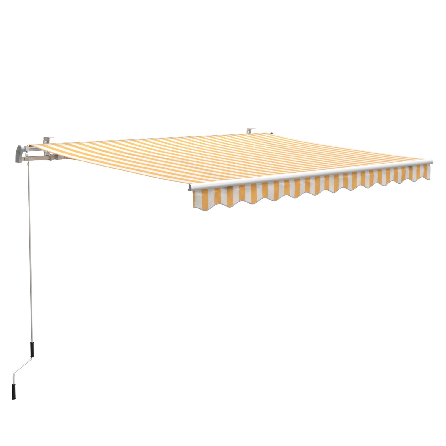 OBI Markýza s kloubovými rameny Aventura žluto-bílá 300 x 200 cm