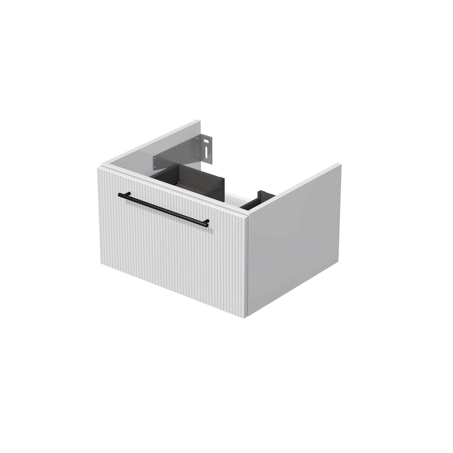 INTEDOOR Koupel.skříň pod desku BEE, úchyt černý, š. 60 cm, bílá 3D pruhy