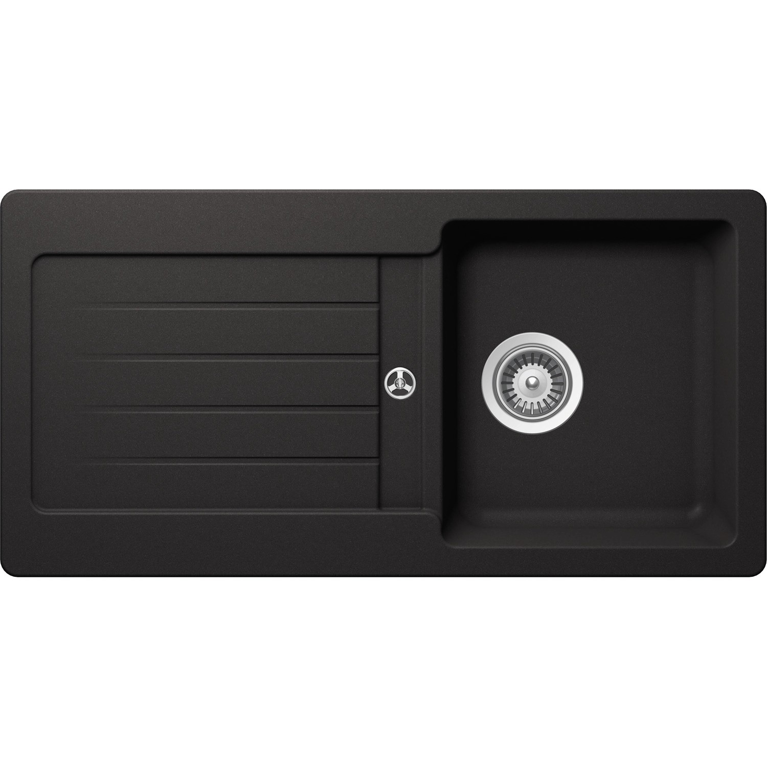Respekta Granitový dřez Atlanta, černá, 86 x 43 cm