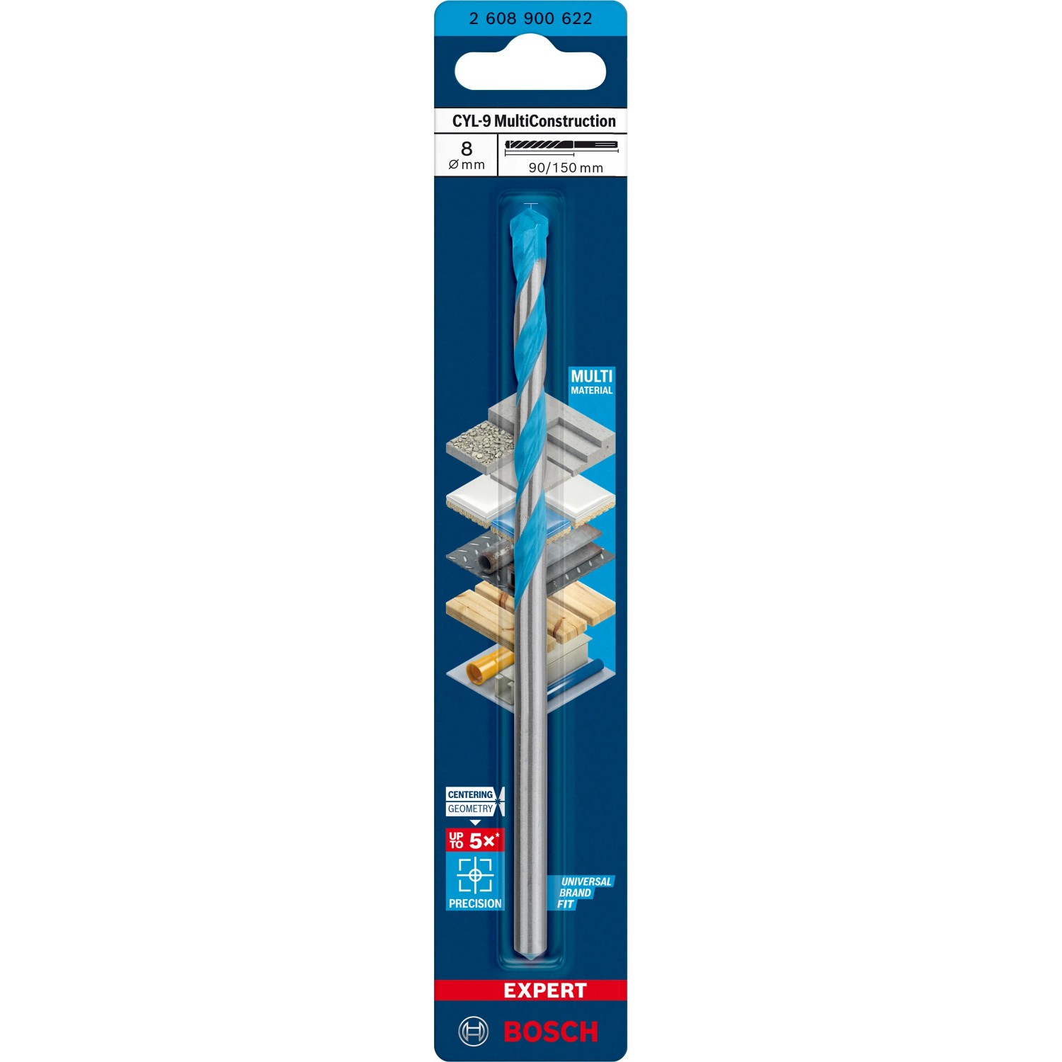 Bosch Spirálový vrták Expert CYL-9 Multi Construction pr. 8 x 90/150 mm