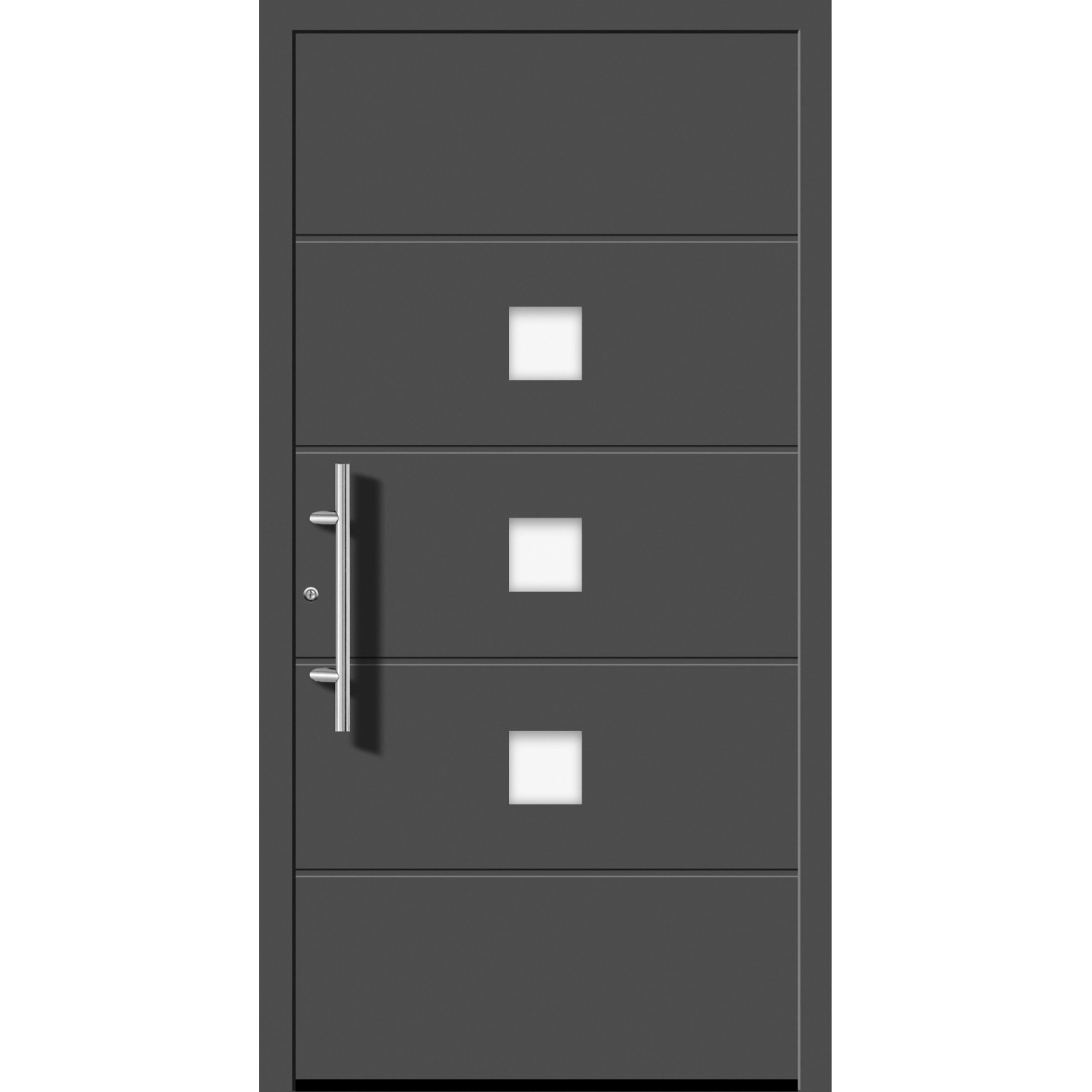 Splendoor Hliníkové vchodové dveře Moderno M380/P, antracitová metalíza, 110 L