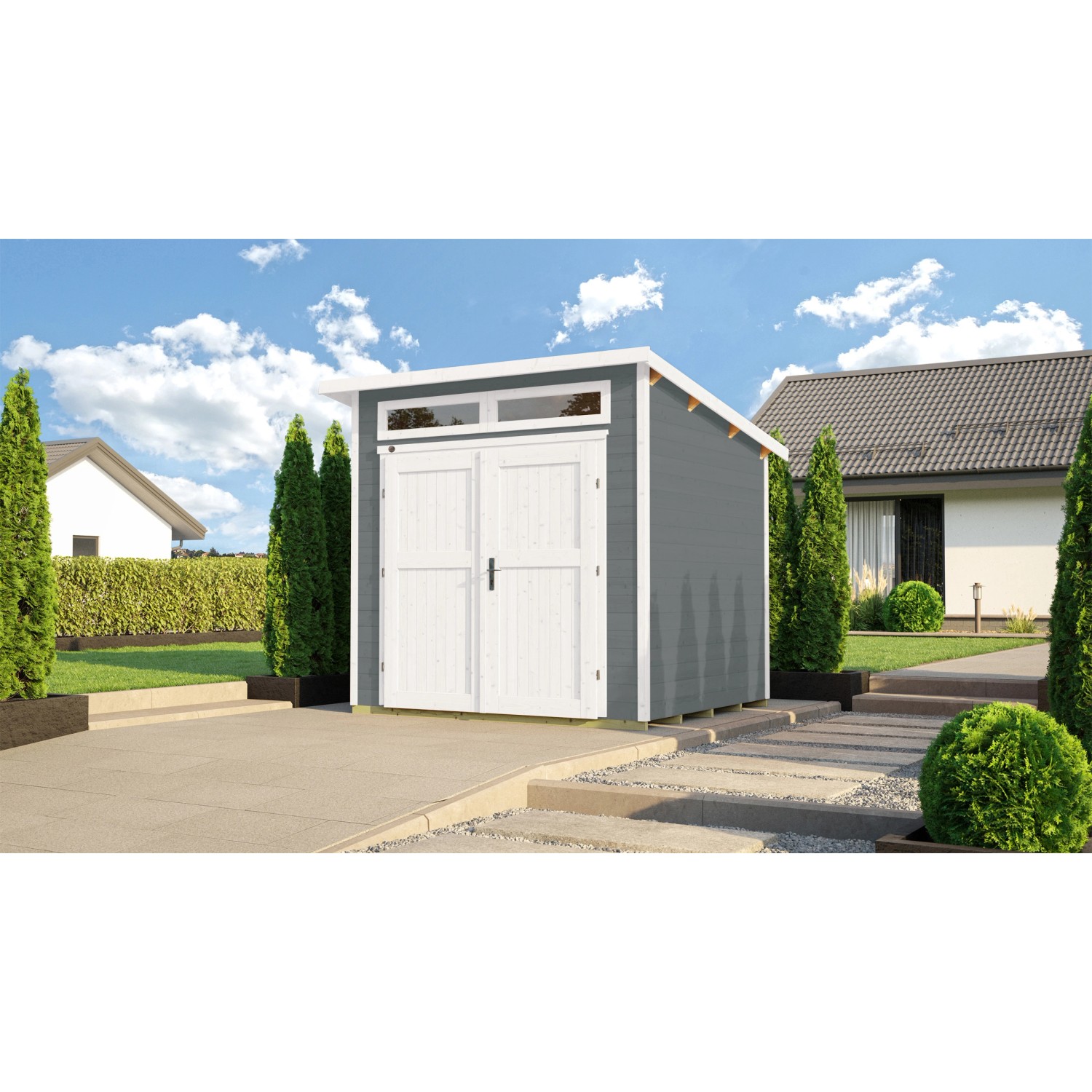 Weka Dřevěný zahradní domek 264 vel. 1, šedá, 235 x 209 cm