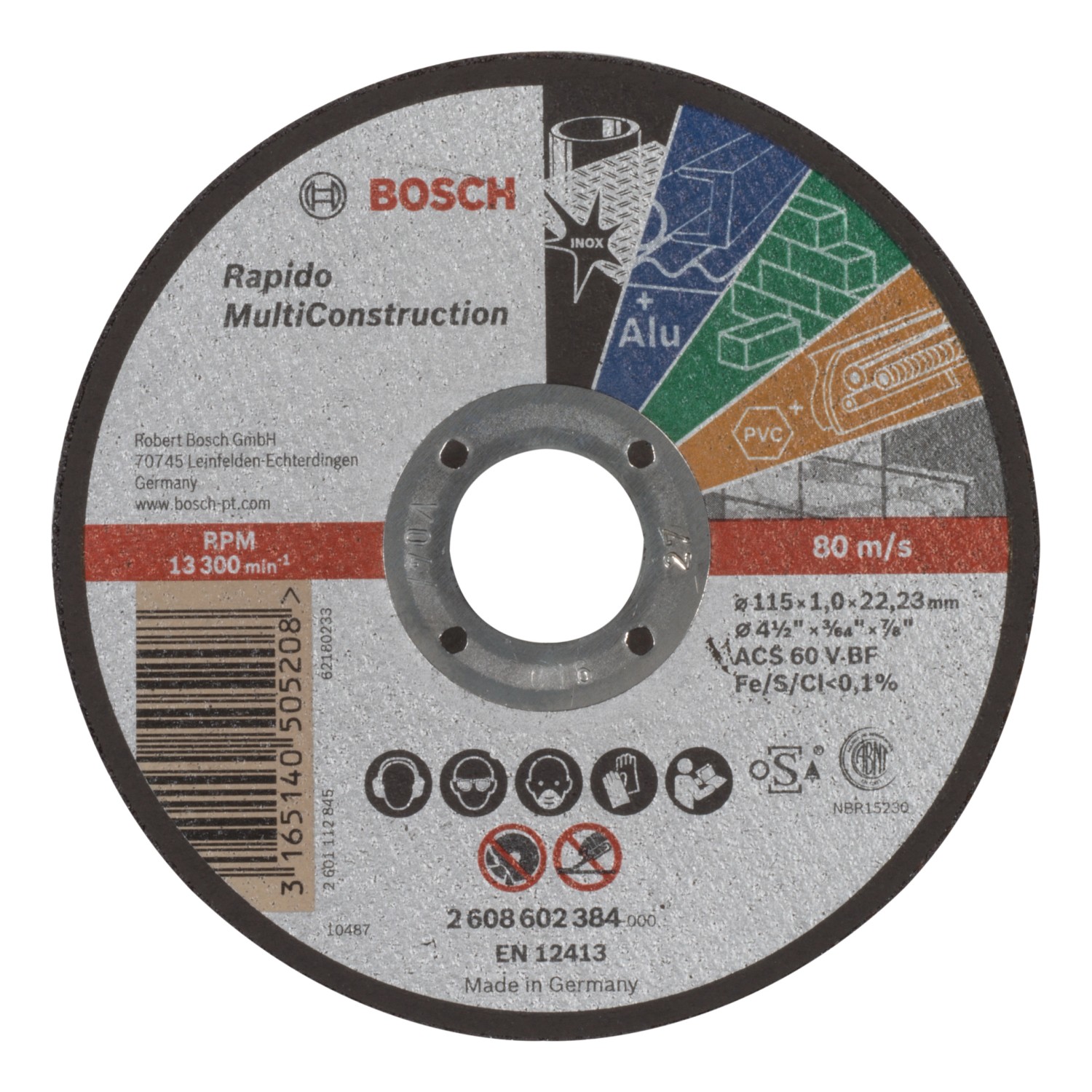 Kotouč řezný Bosch Rapido Multi Construction 115×1 mm