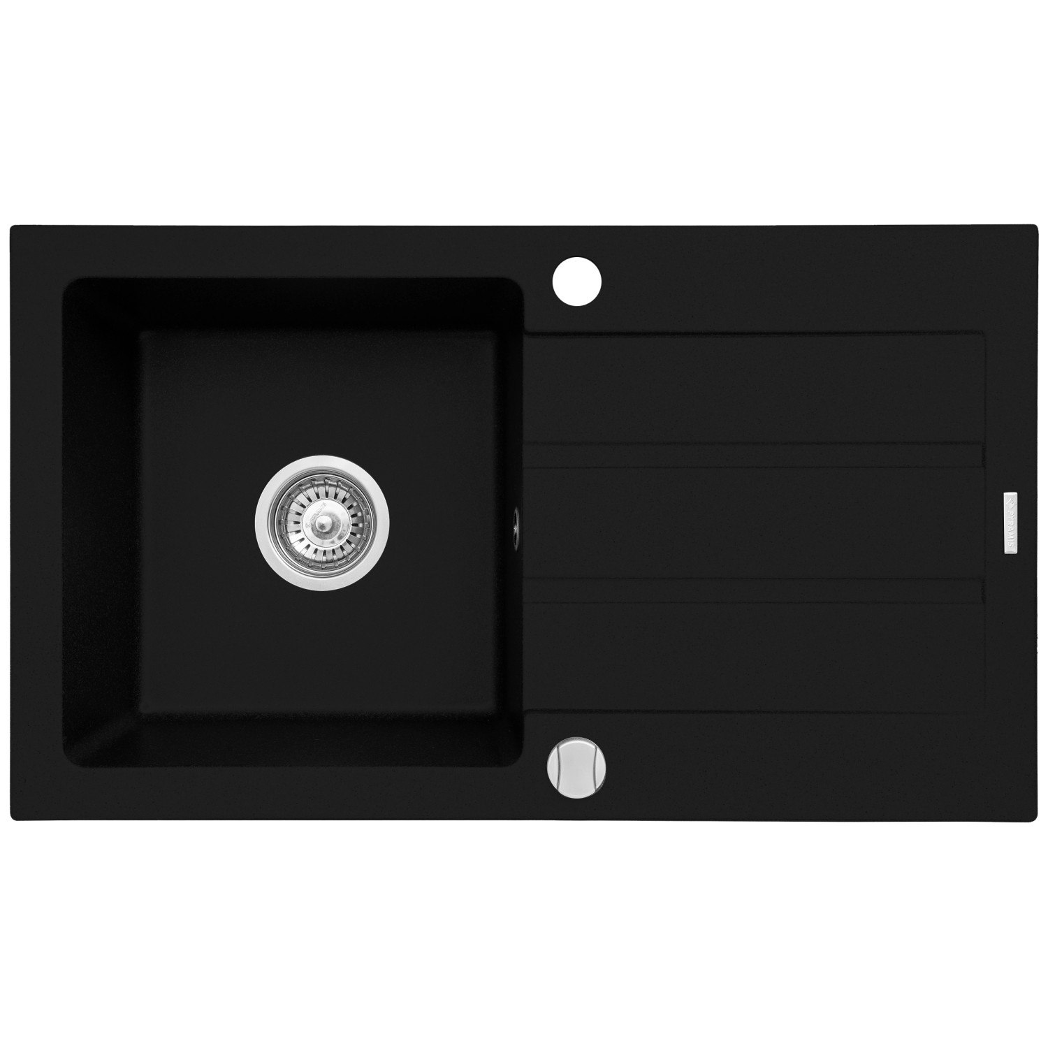 Pyramis Vestavný dřez Athena 1B 1D, pyragranite, černá, 76 x 44 x 19 cm