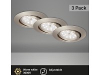 Briloner Vestavné LED svítidlo průměr 82 cm sada 3 ks matný nikl