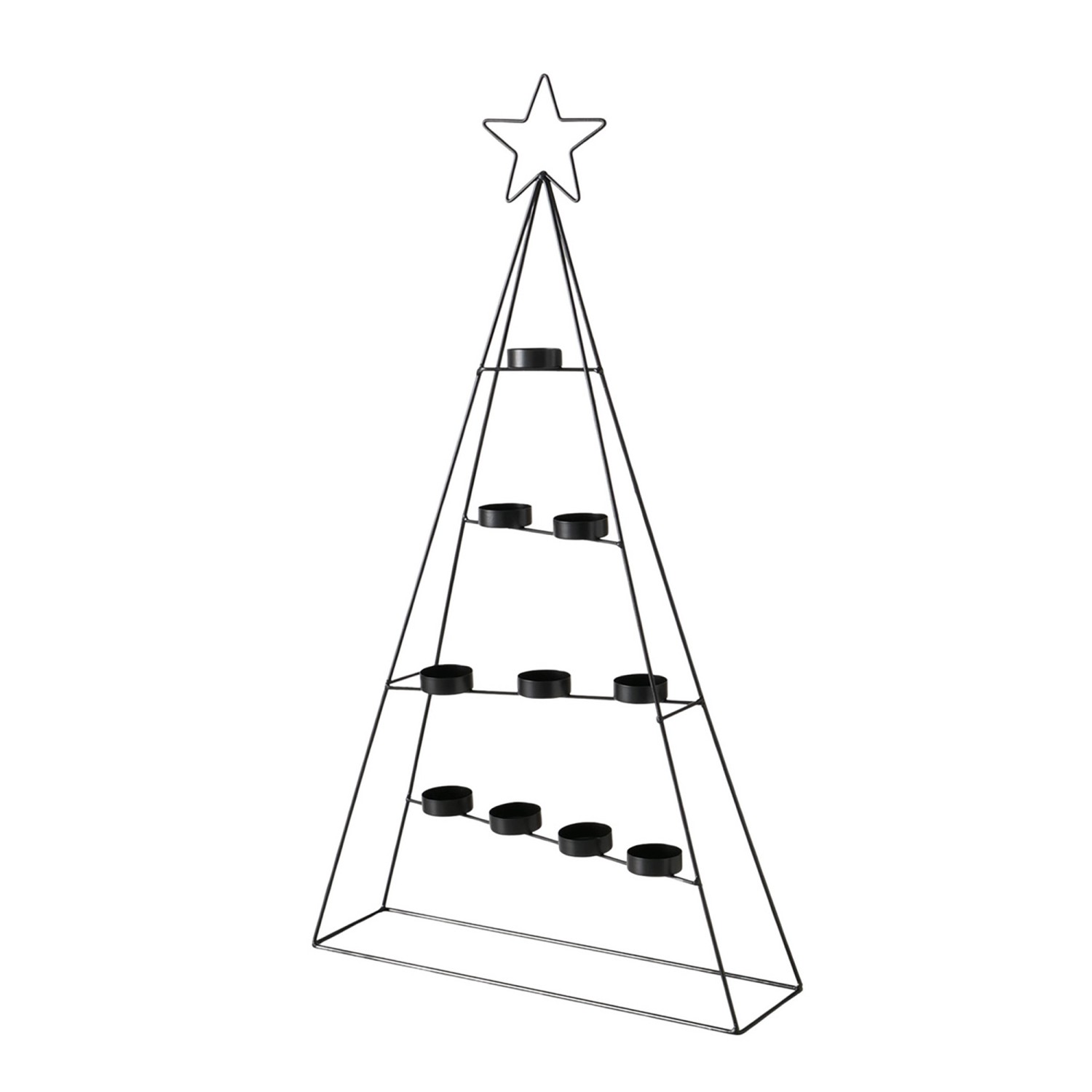 Boltze Svícen na čajovou svíčku Dabali, černá, 38,8 x 11 x 70 cm