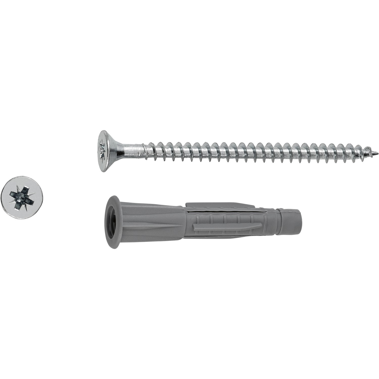 LUX-TOOLS Uni.hmoždinka s límcem pr. 8 x 47 mm, vč. šroubů PZ2 5 x 70 mm, 6 ks