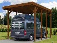 Skan Holz Přístřešek na auto Friesland Caravan ALU, ořech, 397 x 555 cm