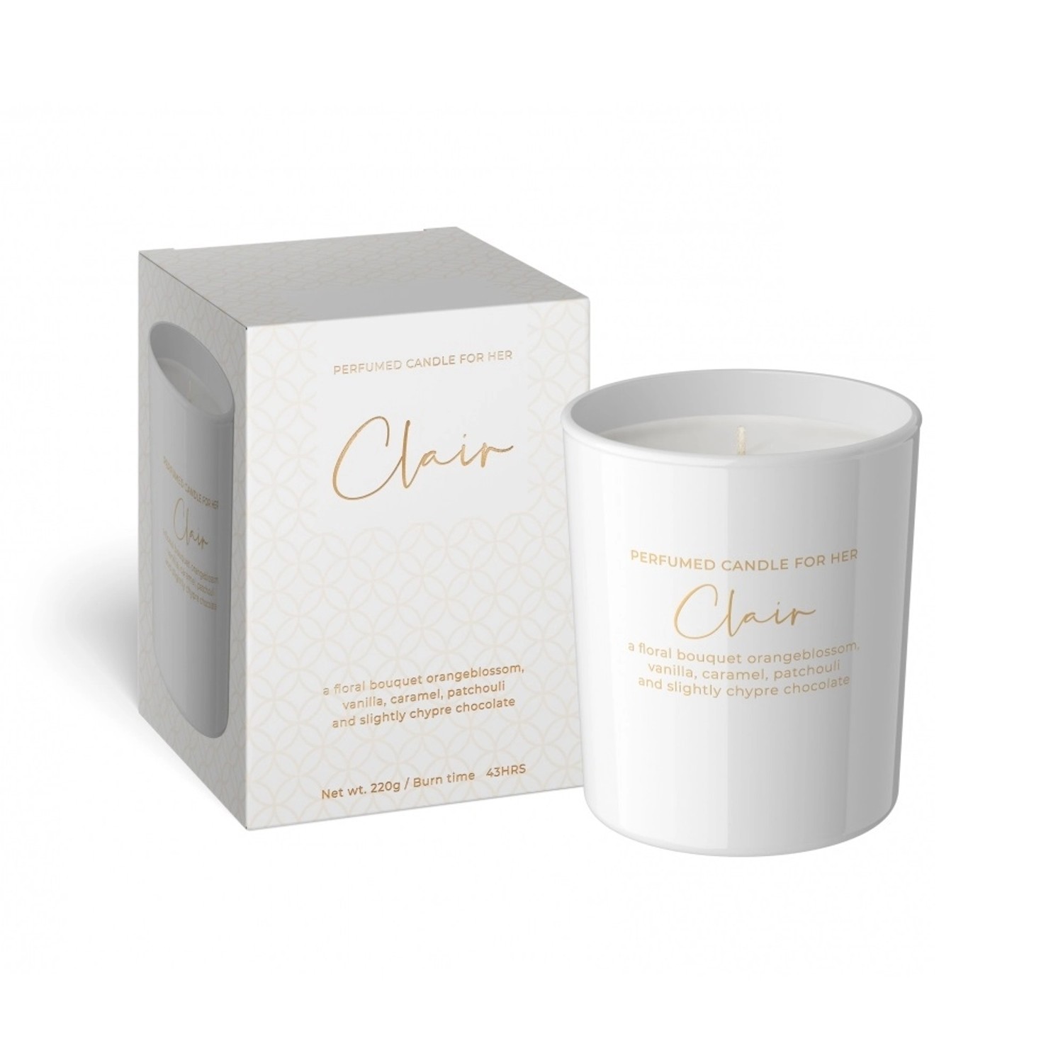 Bartek Candles Vonná svíčka ve skle Clair pro ni, bílá, 220 g