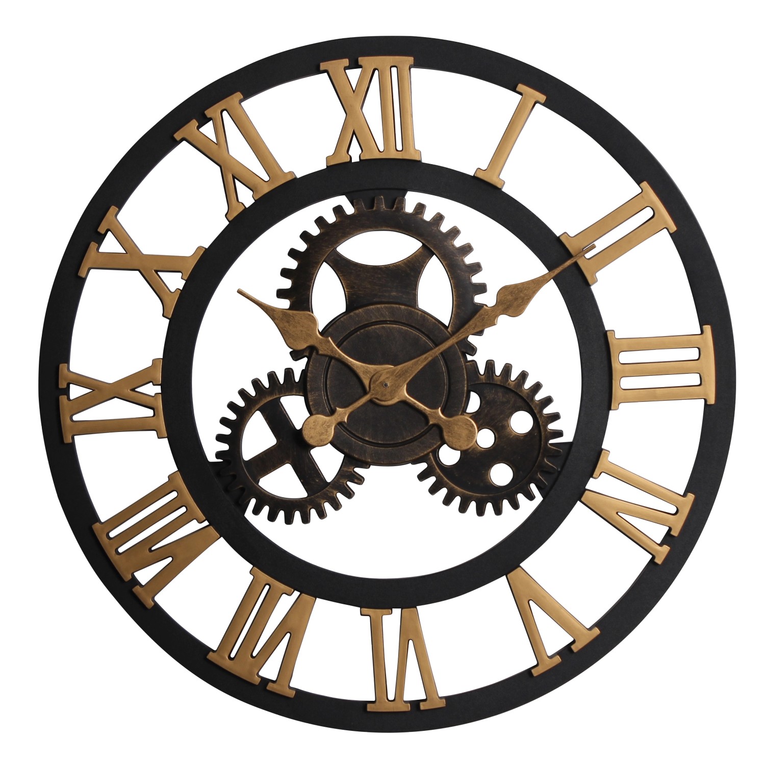 SPLENDID Nástěnné hodiny NERO2, černá/zlatá, pr. 58 x 4 cm