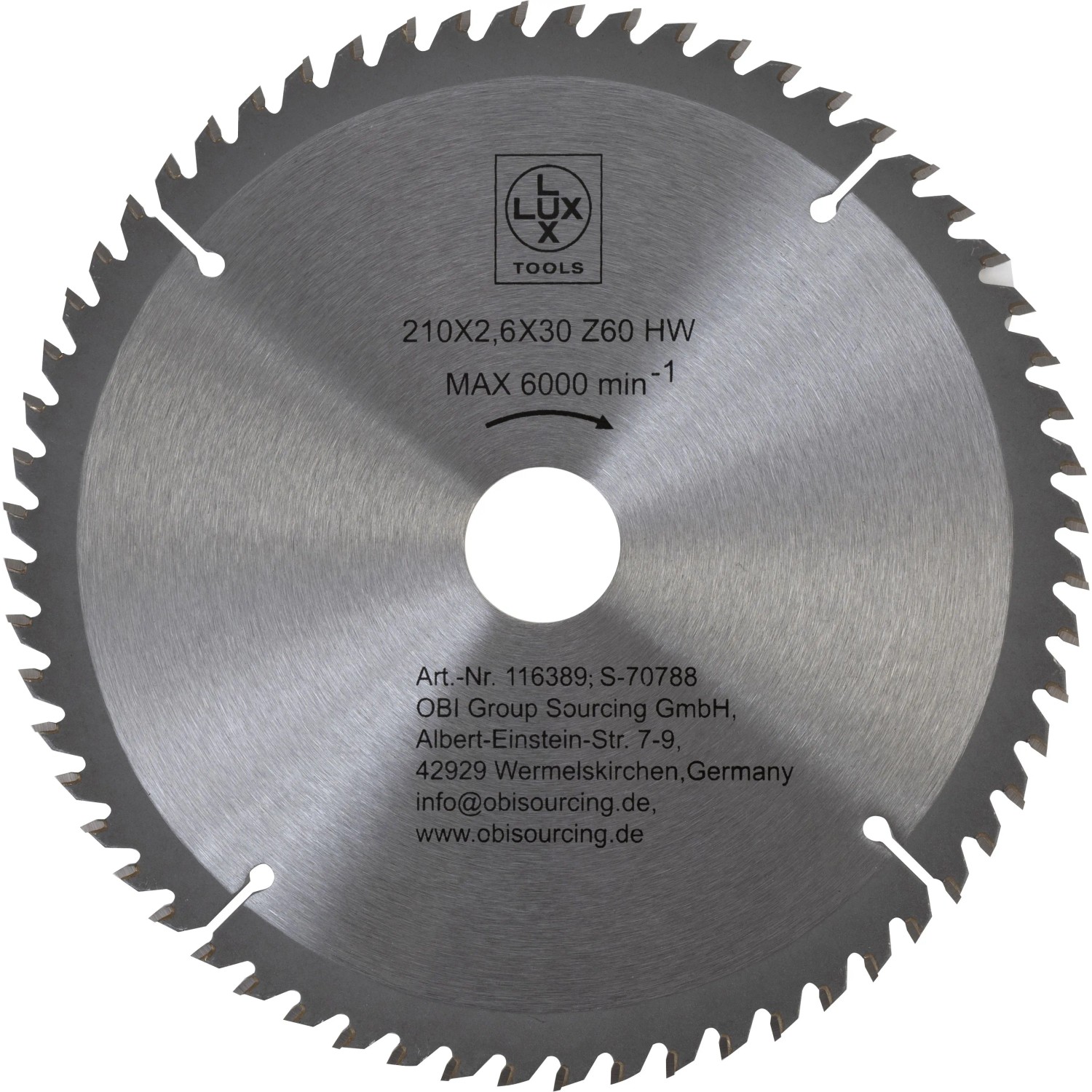 Levně LUX-TOOLS Pilový kotouč z tvrdokovu do dřeva, 60 zubů, pr. 210 x 30 mm