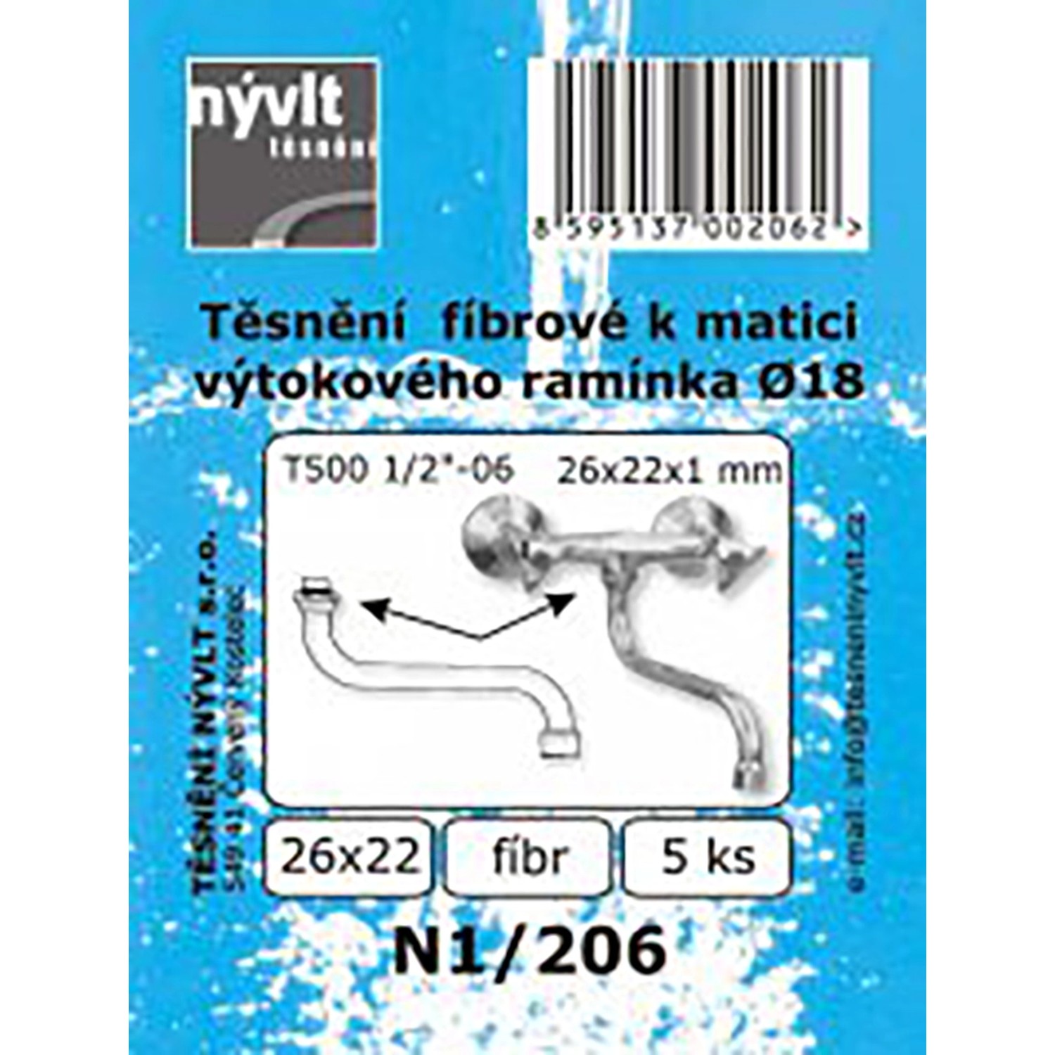 Sada těsnění do matky ramínka fíbr, 5 ks