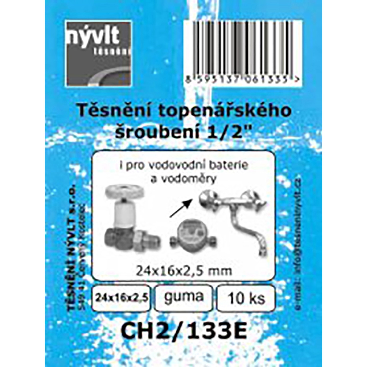 Sada plochého těsnění 1/2 ventilu pryž, 10 ks