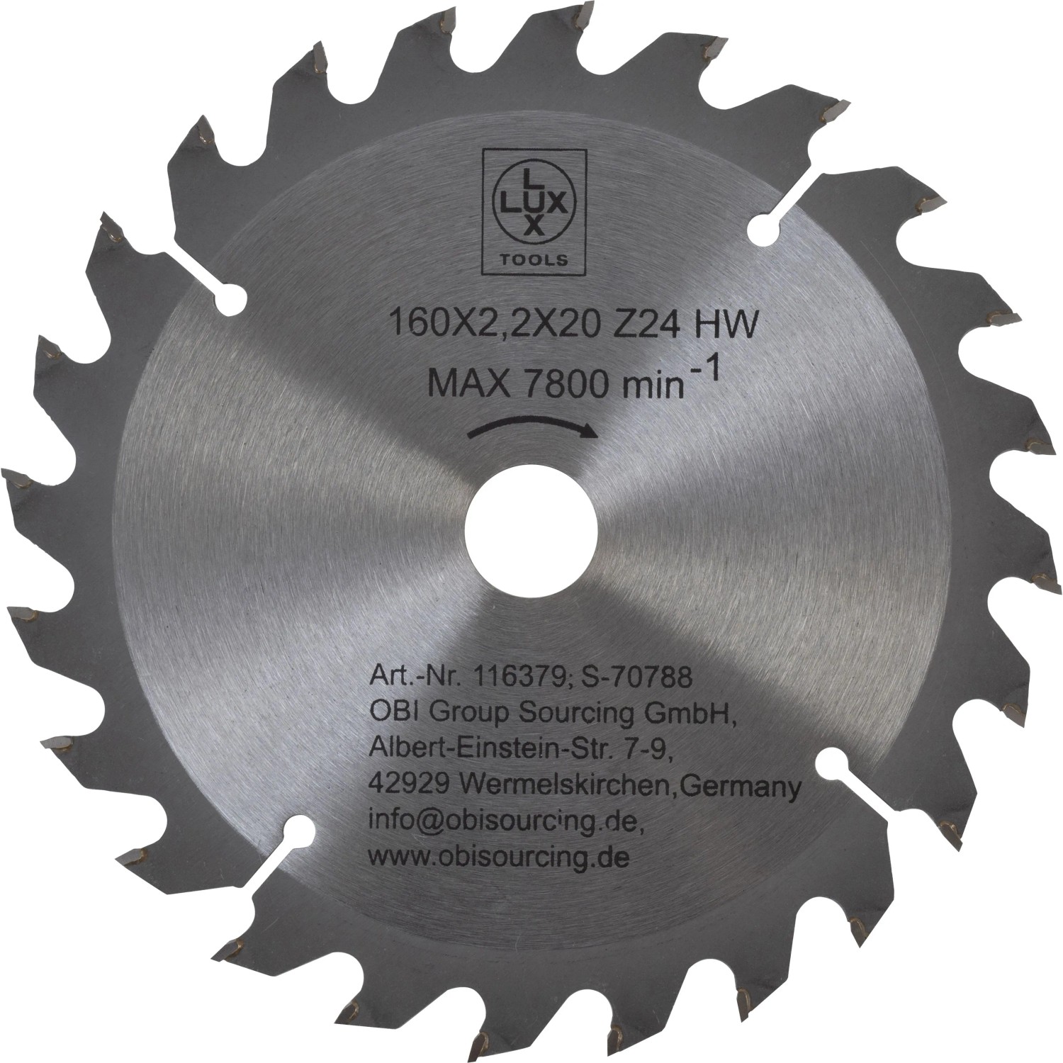 Levně LUX-TOOLS Pilový kotouč z tvrdokovu do dřeva, 24 zubů, pr. 160 x 20 mm