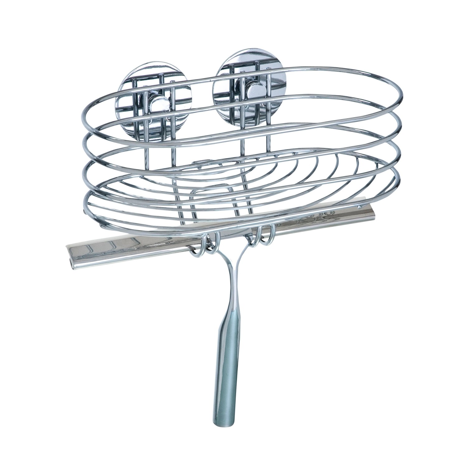 Wenko Turbo-Loc Nástěnná odkládací plocha kulatá s háčkem chrom