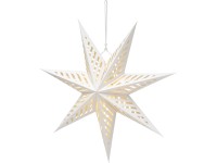 Papírová hvězda s LED osvětlením, 10 diod, bílá, 45 x 45 x 17 cm