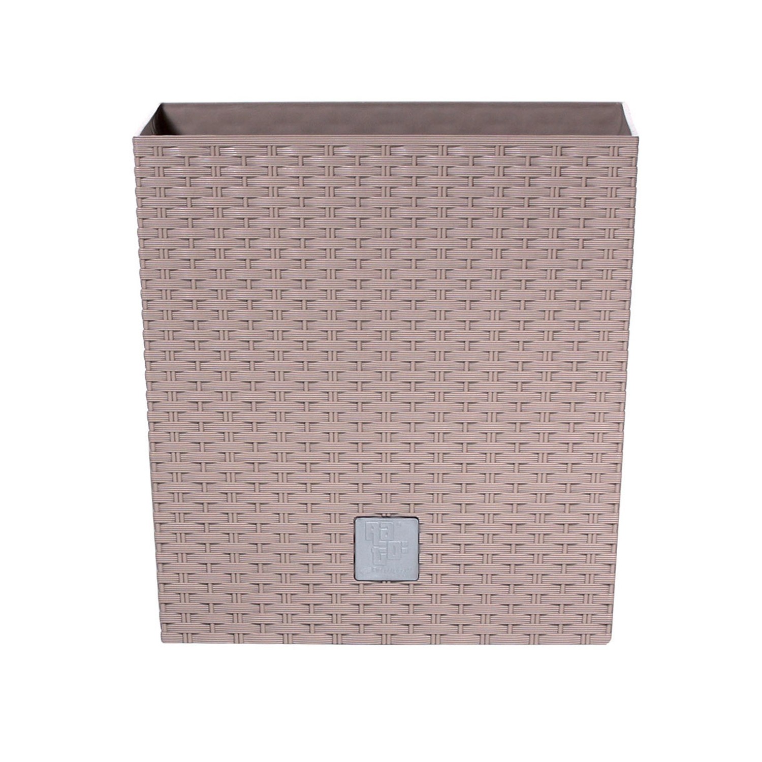 Prosperplast Květináč ratanového vzhledu 33 cm x 33 cm x 33 cm Mocca