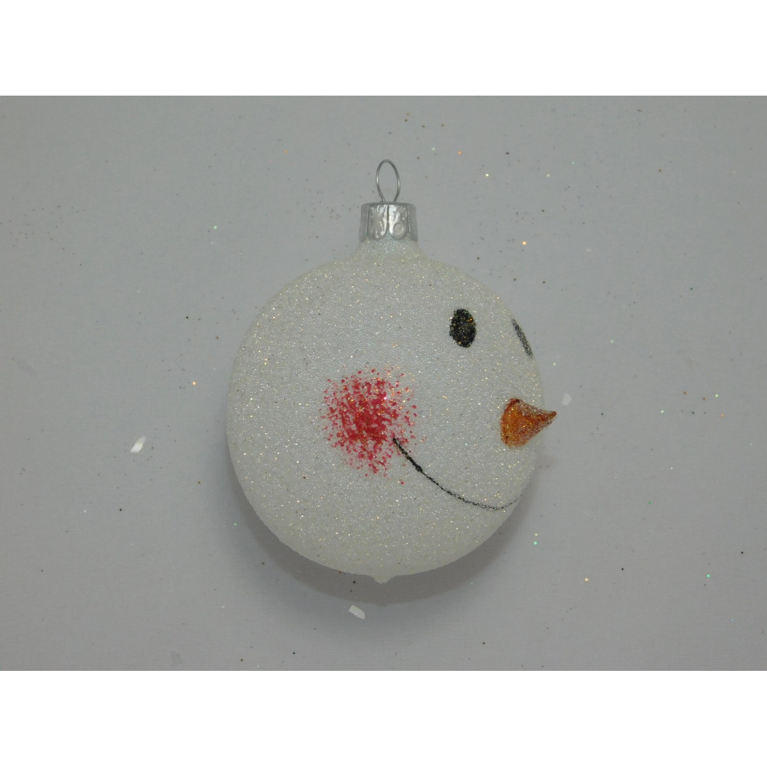 Ornex Skleněná vánoční ozdoba sněhulák 7 cm