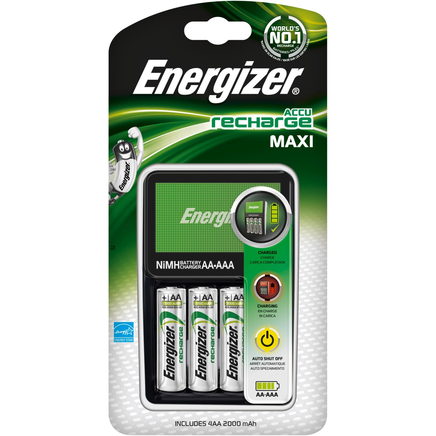 Energizer Nabíječka MAXI charger + 4x AA 2000mAh NiMH