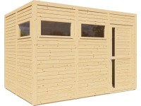 Bertilo Dřevěný domek na nářadí Cubus 3, přírodní, 337 x 234 cm Bertilo Dřevěný domek na nářadí Cubus 3, přírodní, 337 x 234 cm